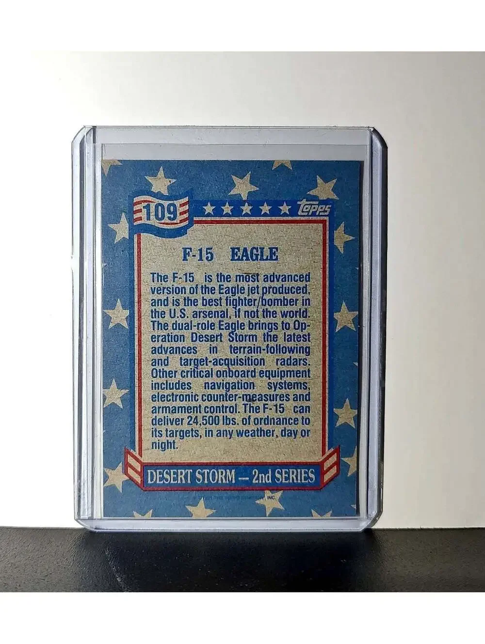F-15 Eagle 1991 Topps Desert Storm #109 Card - Picture 2 of 10